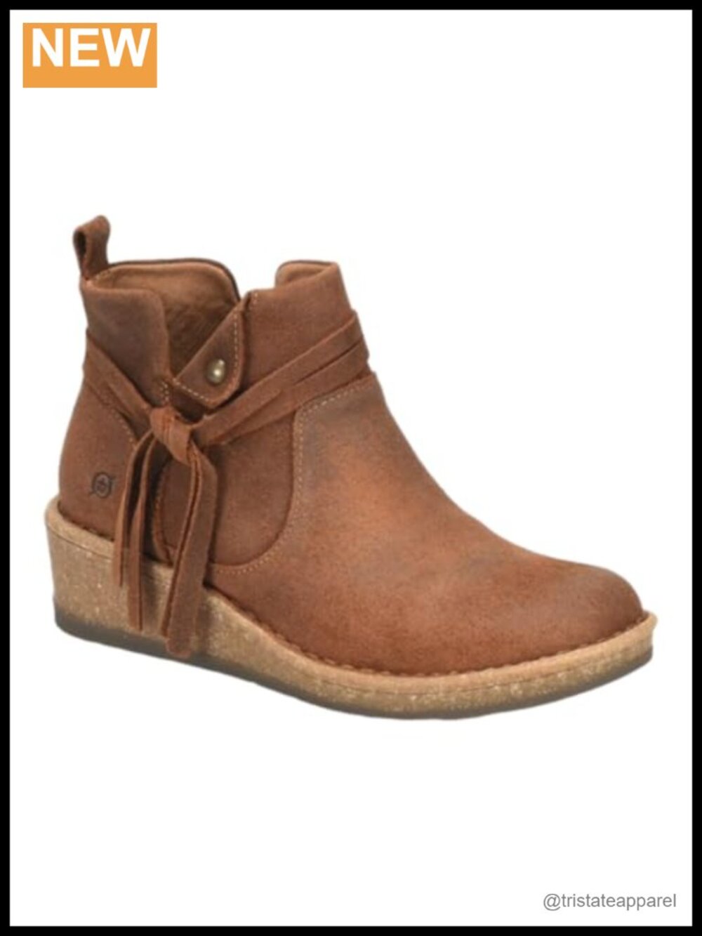 Suede Ankle Boots with Hand-Knotted Tassels, Mid Heel, Handcrafted